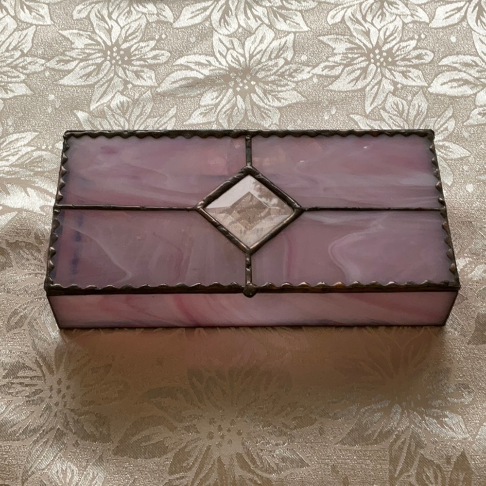 Leaded glass jewelry box